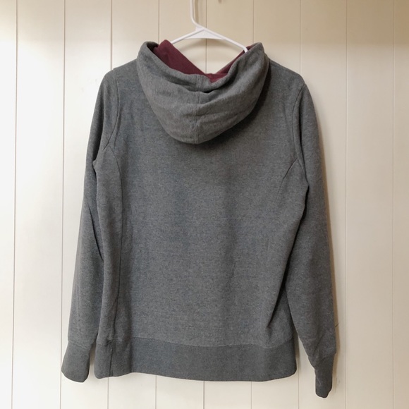 North-face Gray and Burgundy Hoodie- MED - Picture 3 of 7